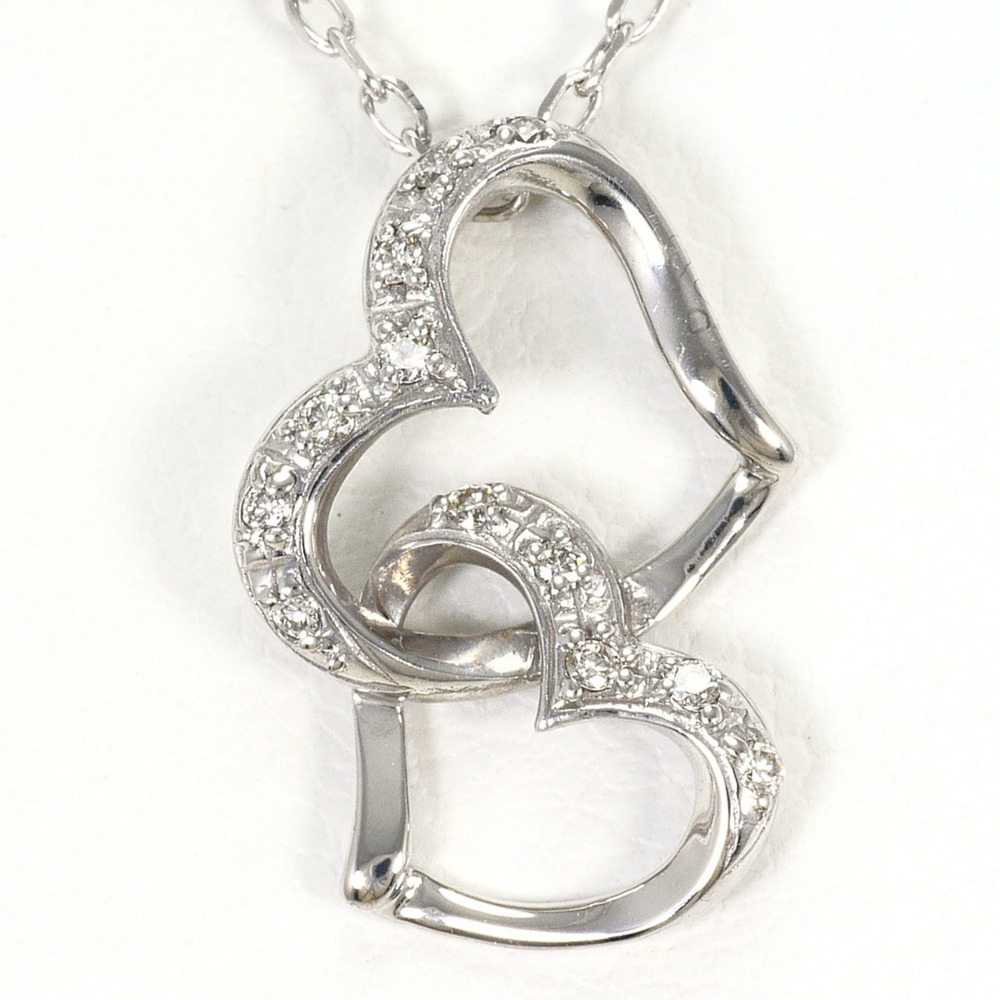 VINTAGE 10k Silver Diamond Necklace
